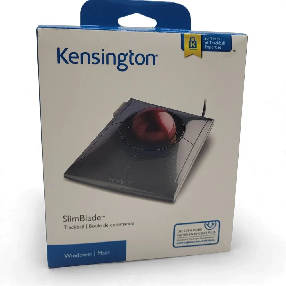 Kensington SlimBlade Trackball Mouse‎ K72327U Wired USB Ergonomic Design – Black